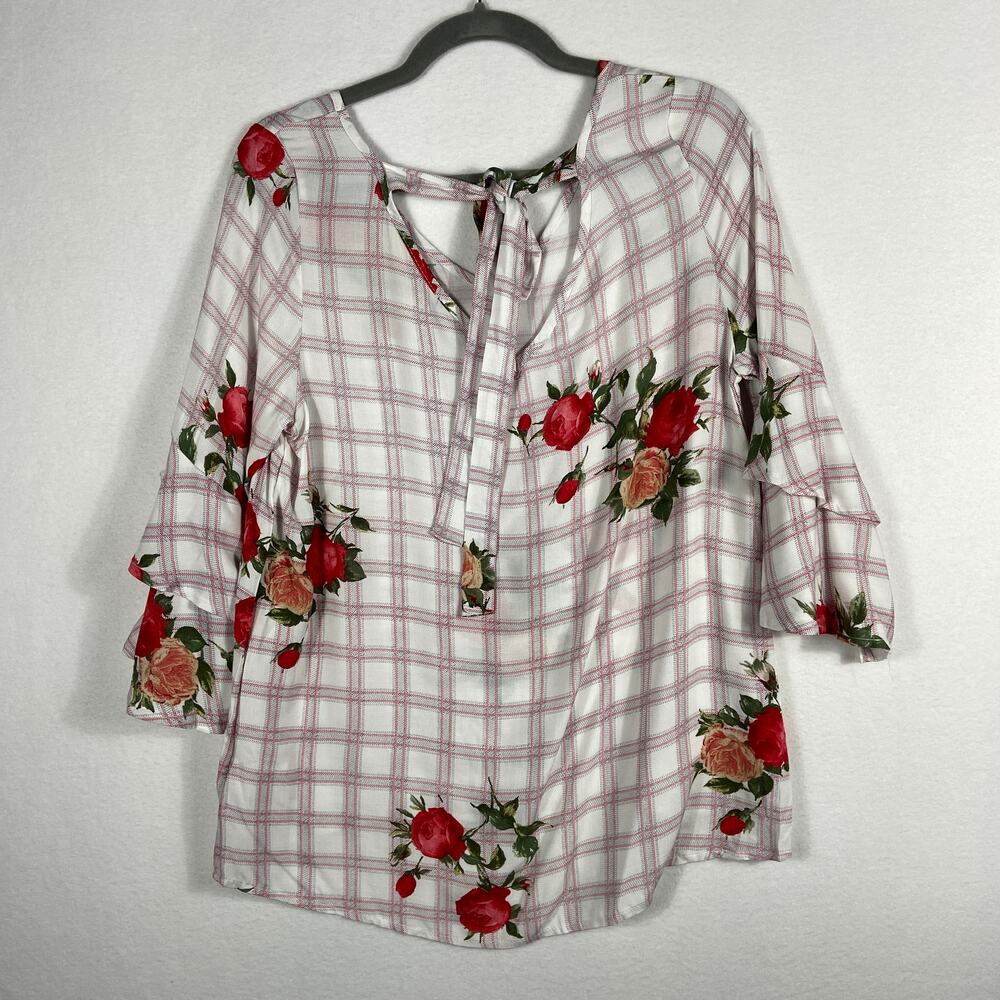 White Birch Floral Top Size Large - Picture 4 of 9